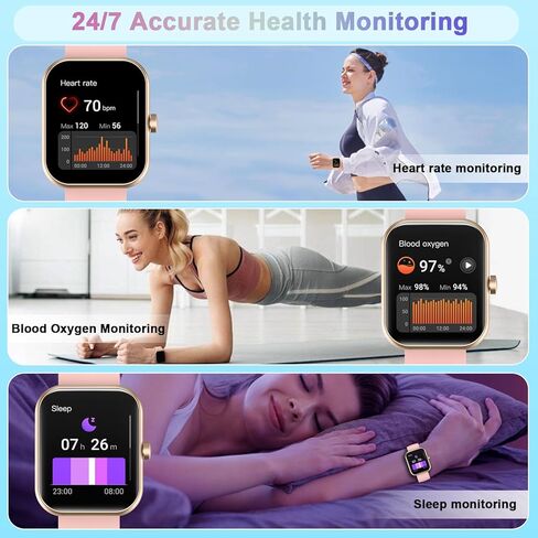 Smart Watch(Answer/Make Call), 1.96" HD Smartwatch for Men Women, 2025 New Fitness Watch with 110+ Sport Modes, Heart Rate, Sleep Monitor, Pedometer, IP68 Waterproof Activity Tracker for Android iOS in Saudi Arabia