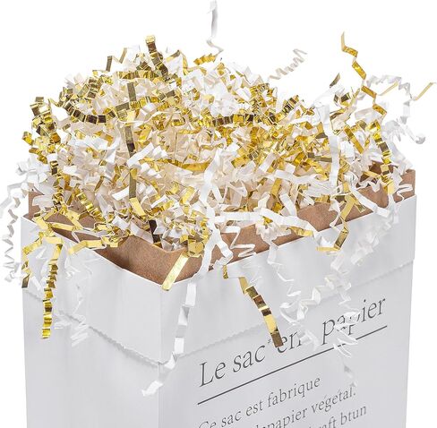 Mefleet 1 LB Crinkle Cut Paper Shred Filler Green & Red Crinkle Paper Shredded Paper for Gift Box - Gift Basket Filler - Gift Box Stuffing for Christmas Xmas Holiday Packaging Wrapping in Kuwait
