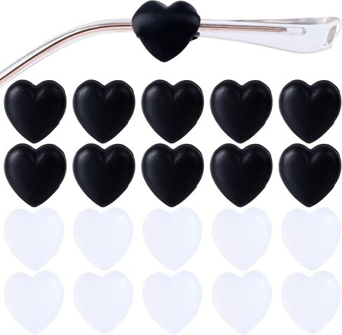 11 Pairs Heart Eyeglasses Ear Grips Soft Silicone Retainers Behind The Ear Hooks Anti-Slip Holder Eyeglasses Stopper for Sunglasses, Reading Glasses Teen Girls Boys Women Men(Random Colors) in Kuwait