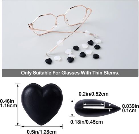 11 Pairs Heart Eyeglasses Ear Grips Soft Silicone Retainers Behind The Ear Hooks Anti-Slip Holder Eyeglasses Stopper for Sunglasses, Reading Glasses Teen Girls Boys Women Men(Random Colors) in Kuwait
