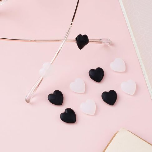 11 Pairs Heart Eyeglasses Ear Grips Soft Silicone Retainers Behind The Ear Hooks Anti-Slip Holder Eyeglasses Stopper for Sunglasses, Reading Glasses Teen Girls Boys Women Men(Random Colors) in Kuwait
