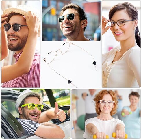 11 Pairs Heart Eyeglasses Ear Grips Soft Silicone Retainers Behind The Ear Hooks Anti-Slip Holder Eyeglasses Stopper for Sunglasses, Reading Glasses Teen Girls Boys Women Men(Random Colors) in Kuwait