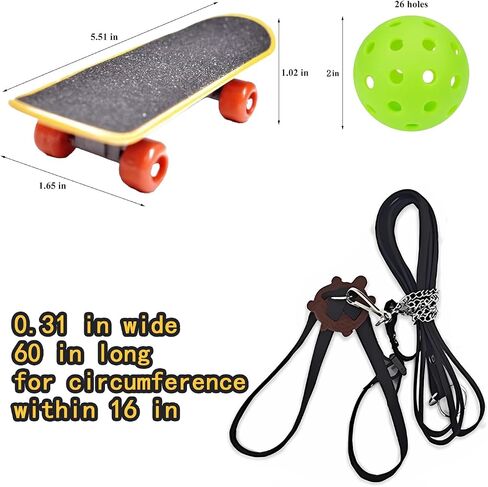 Turtles Playing and Training Toys Set, 1 Adjustable Tortoise Leash 2 Reptile Skateboards 2 Treat Ball, Turtle Fast Skate Accessory Funny Pet Mini Walking Skateboards for Parrot(Yellow Small) in Saudi Arabia