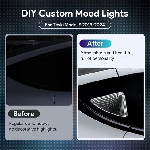 for Tesla Model Y 2019-2024 LED Rear Back Quarter Window Light Rocket Aerospace Theme Decoration Lights Kits Exterior Accessories DC 15V in Kuwait