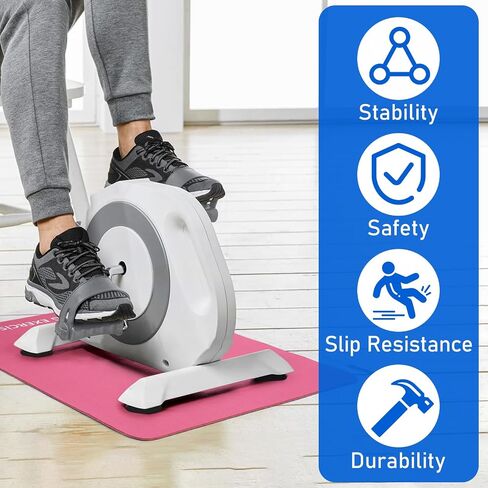 TOBWOLF Non-Slip Workout Mat for Under Desk Ellipticals, Exercise Mat for Ellipse Leg Exerciser Machine, Apply to Foot & Leg Pedal Exerciser for Seniors Fitness, Enhanced Stability & Floor Protection in Saudi Arabia