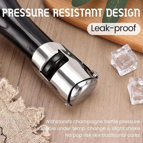 Stainless Steel Champagne Stoppers with Silicone, Reusable Wine stopper and Decorative wine corks, Leakproof Wine bottle Stoper for Champagne, Cava, Prosecco, Sparkling, 2 pcs (Rose gold) in Saudi Arabia