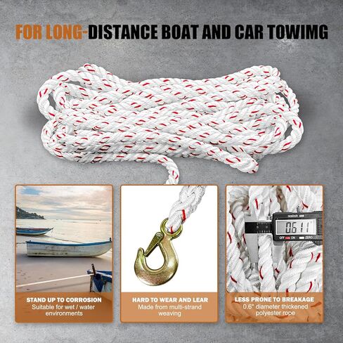 Rope Puller 3/4 Ton Capacity with 100Ft 0.6In Diameter Rope Come Along Winch 2 Hooks Rope with Single Gears for Tree Felling Moving Boats in Saudi Arabia