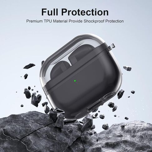 حافظة لهاتف Galaxy Buds3/Buds3 Pro مقاومة للسقوط مع مجموعة تنظيف، أسود شفاف in Kuwait