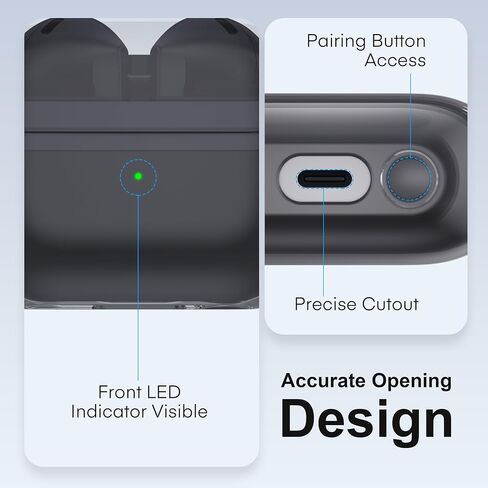 حافظة لهاتف Galaxy Buds3/Buds3 Pro مقاومة للسقوط مع مجموعة تنظيف، أسود شفاف in Kuwait