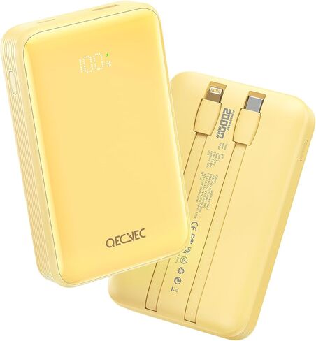 Power Bank ، Portable Charger 20000mAh مع 2 كابلات مدمجة ، 22.5W حزمة بطارية شحن سريع ، بطارية احتياطية شاشة LED ، حزمة بطارية السفر لجهاز iPad و iPhone Samsung والمزيد (رمادي) in Saudi Arabia