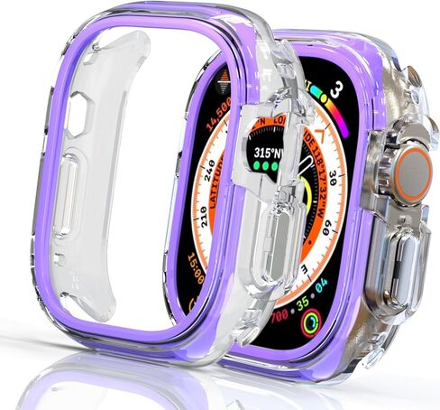 مصد الأزياء 49 ملم مناسبة لـ Apple Watch Ultra 2/Ultra 49mm ، مدي الوجه الوعرة + واقي ناعم واضح ، وغطاء واقي مضاد للخلع للاشتعال Apple Ultra 2 & 1 49 ملم - الأصفر in Saudi Arabia