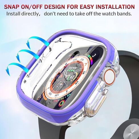 مصد الأزياء 49 ملم مناسبة لـ Apple Watch Ultra 2/Ultra 49mm ، مدي الوجه الوعرة + واقي ناعم واضح ، وغطاء واقي مضاد للخلع للاشتعال Apple Ultra 2 & 1 49 ملم - الأصفر in Saudi Arabia