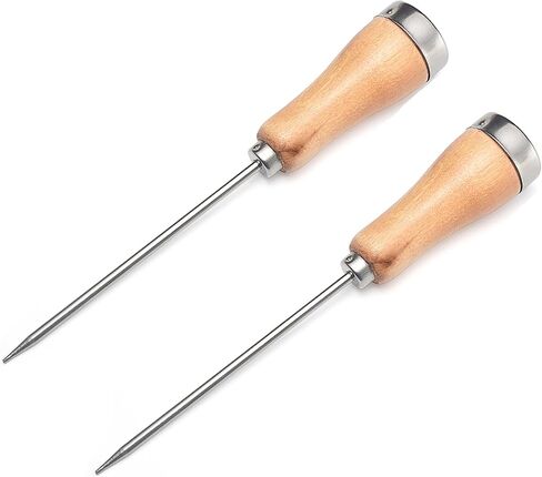 Ice Crusher with Wood Handle, 8.5 Inch Silver Stainless Steel Ice Pick for Ice Breaking at Home and Bar (1 pcs) in Saudi Arabia