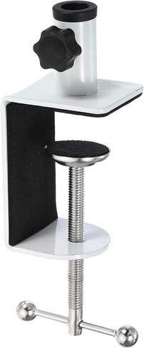 PATIKIL 0.49" Hole Dia. Desk Clamp, Aluminum Alloy Universal Adjustable C-Clamp Mount Holder for Microphone Mic Arm Table Lamp, Black in Saudi Arabia