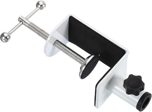 PATIKIL 0.49" Hole Dia. Desk Clamp, Aluminum Alloy Universal Adjustable C-Clamp Mount Holder for Microphone Mic Arm Table Lamp, Black in Saudi Arabia