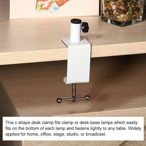 PATIKIL 0.49" Hole Dia. Desk Clamp, Aluminum Alloy Universal Adjustable C-Clamp Mount Holder for Microphone Mic Arm Table Lamp, Black in Saudi Arabia