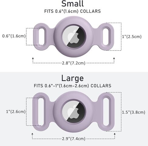 2 Pack Case for Airtag Dog Cat Collar Holder, Soft Silicone Anti-Lost Waterproof Protective Case Compatible with Apple Airtag, for Pet Dog Cat Collars Holder in Kuwait