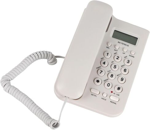 Desktop Wall Phone DTMF Dual System 30 Groups Call Number Check Redial Powered by Telephone Line (Black) in Saudi Arabia