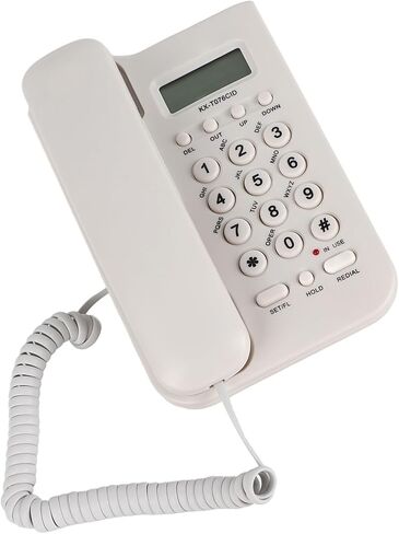 Desktop Wall Phone DTMF Dual System 30 Groups Call Number Check Redial Powered by Telephone Line (Black) in Saudi Arabia