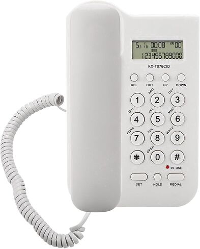Desktop Wall Phone DTMF Dual System 30 Groups Call Number Check Redial Powered by Telephone Line (Black) in Saudi Arabia
