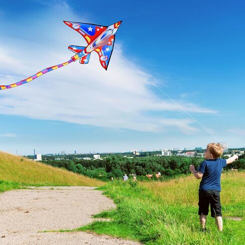 Xida Dragon Kites للأطفال الذين تتراوح أعمارهم بين 4 و 8 سنوات ، يسهل الطيران الطائرات الورقية للأطفال والبالغين ، طائرة ورقية المبتدئين للفتيان والبنات ، مقبض الطائرات الورقية وسلسلة ، طائرة ورقية سهلة التجميع لجميع الأعمار in Kuwait