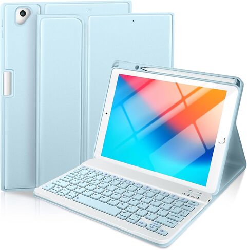 Baisla for iPad 9th Generation مع لوحة المفاتيح 10.2 "- مقاومة للبقع ، مقاومة للبقع ، حالة مفاتيح مفاتيح مغناطيسية قابلة للفصل مع حامل قلم رصاص لـ iPad 8th/7th Gen ، iPad Pro 10.5 ، iPad Air 3rd Gen (Black) in Kuwait