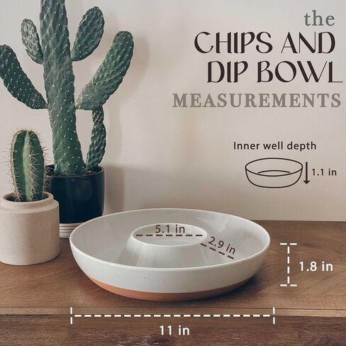 Mora Ceramic Chips and Dip Serving Tray: Large Divided Party Bowl Set for Chips & Salsa, Veggies & Dip, Fruit, Snacks, Entertaining, Hosting, etc. Minimalist Design for the Modern Hostess - Charcoal in Saudi Arabia