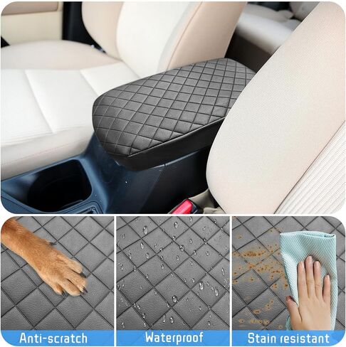 QianBao Compatible with Auto Center Console Pad, Center Console Cover Armrest Pad Protector for Toyota RAV4 2019 2020 2021 2022 2023 2024 Black Stitches in Kuwait