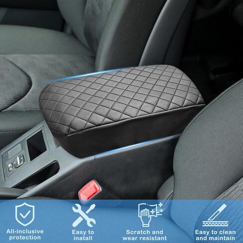 QianBao Compatible with Auto Center Console Pad, Center Console Cover Armrest Pad Protector for Toyota RAV4 2019 2020 2021 2022 2023 2024 Black Stitches in Kuwait
