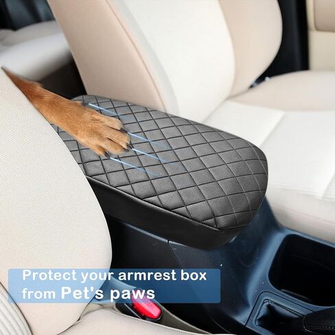 QianBao Compatible with Auto Center Console Pad, Center Console Cover Armrest Pad Protector for Toyota RAV4 2019 2020 2021 2022 2023 2024 Black Stitches in Kuwait