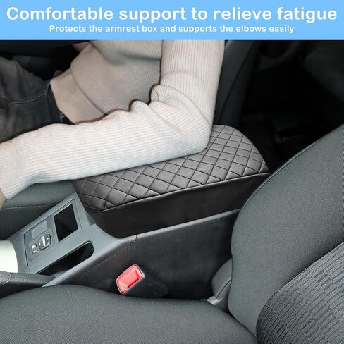 QianBao Compatible with Auto Center Console Pad, Center Console Cover Armrest Pad Protector for Toyota RAV4 2019 2020 2021 2022 2023 2024 Black Stitches in Kuwait