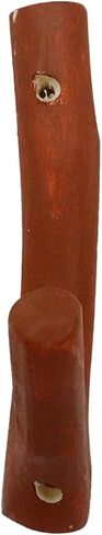 4Pcs Real Wood Tree Branch Wall Hook with Screw, Farmhouse Rustic Decorative Wooden Without Bark Trunk 2.5cm-3cm, Hook Dia.0.2" to 0.47",Walnut Color in Saudi Arabia