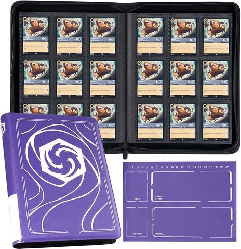 Binder for Lorcana Cards, Premium 9 Pocket Trading Card Album with 500 Pockets & Playmat Compatible with Lorcana Cards, Tokens and Rules sheet - Classic Red in Saudi Arabia