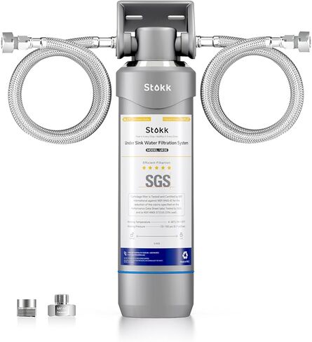 Stokk UR30 Under Sink Water Filter, Reduces Chlorine Bad Taste & Odor, 16000 Gallons Under Counter Water Filter Direct Connect to Kitchen Faucet, NSF/ANSI 42&372 in Saudi Arabia