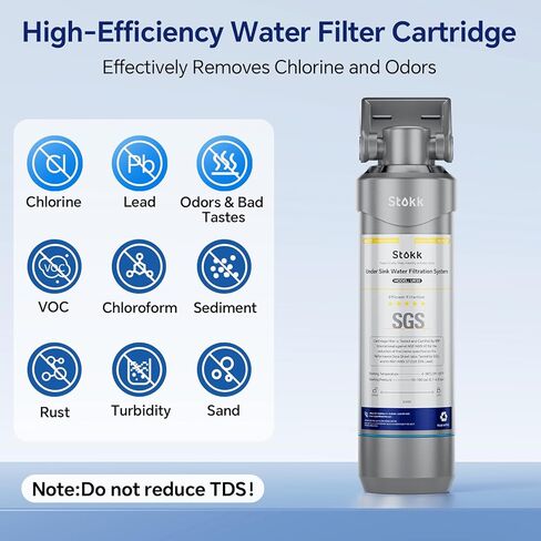 Stokk UR30 Under Sink Water Filter, Reduces Chlorine Bad Taste & Odor, 16000 Gallons Under Counter Water Filter Direct Connect to Kitchen Faucet, NSF/ANSI 42&372 in Saudi Arabia