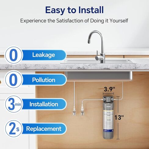 Stokk UR30 Under Sink Water Filter, Reduces Chlorine Bad Taste & Odor, 16000 Gallons Under Counter Water Filter Direct Connect to Kitchen Faucet, NSF/ANSI 42&372 in Saudi Arabia