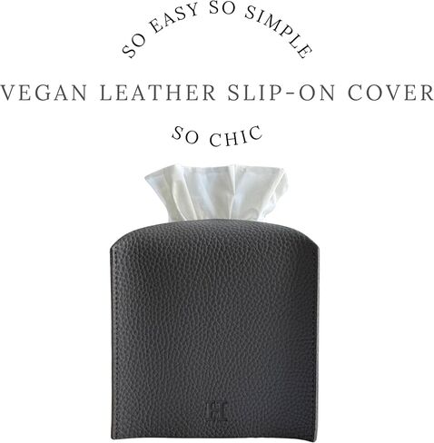 Hand Towel Box Cover Holder by Hirano's BAZAAR - Vegan Leather, Compatible with Kleenex Disposable Paper Hand Towels (Pure White) in Saudi Arabia