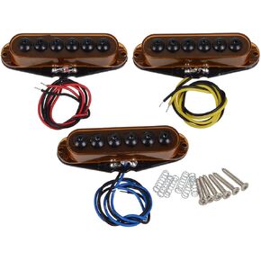 3 Pcs High Output Electric Guitar Single Coil Pickup Set Invader Type For Strat SQ Replacement (Purple)