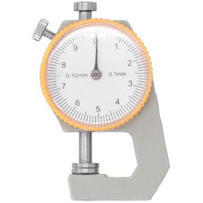 Portable Flat Head Thickness Gauge, Flat Head Thickness Tester Dial, Steel Material Thickness Tester Between 0‑10mm or 0‑20mm for Leather Cloth Measuring Accuracy (0-20mm