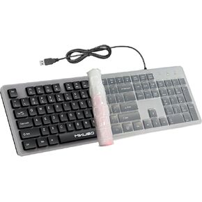 Wired Keyboard with Dust Film - USB Interface Suitable for PC Computers and Laptops , Laser Engraved Characters do not Fade， Full Size 104 Keyboards, Plug and Play,Suitable for Typists, Office，Home