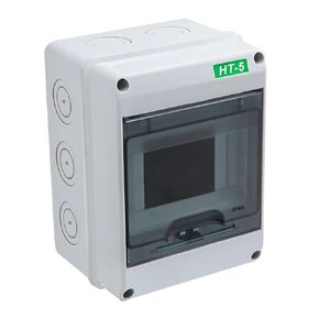 smseace Distribution Protection Box, ABS Plastic Transparent Cover Waterproof Distribution Box IP65, for Indoor Wall Circuit Breaker (5 Way)