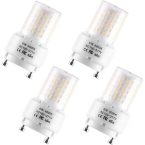 GU24 LED Light Bulb 6000K Cool White High Brightness 1400 Lumen for Bathroom Ceiling Fan 13W 18W 23W T2 Spiral CFL Lamp Replacement, 100-277V 10W 4pcs(Not dimmable) (10W, Cool White)