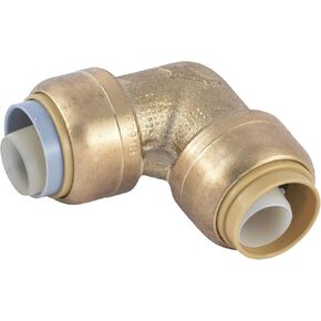 SharkBite Max 1/2 Inch x 1/2 Inch Polybutylene Transition 90 Degree Elbow, Push to Connect Brass Plumbing Fitting, PEX Pipe, Copper, CPVC, PE-RT, HDPE, UR4248A