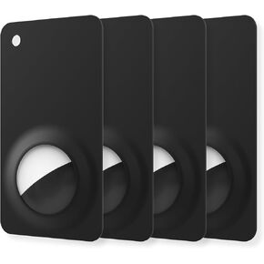 Airtag Wallet Holder 4 Pack, Ultra Thin Card Case for Apple Air tag, Airtag Card Holder for Purse, Wallet, Handbag (Black & White)