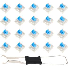 ECSiNG 20pcs Blue Mechanical Keyboard Switches 3 Pin Keyboard Dustproof Switches Compatible with MX Mechanical Keyboard RGB Gaming Keyboard