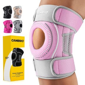 CAMBIVO ELITE Knee Brace for Women & Men with Side Stabilizers, Patella Gel Pads Brace for Meniscus Tear for Maximum Knee Pain Support (Black, Large)