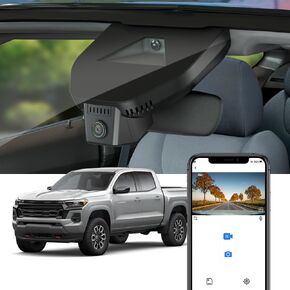 Fitcamx 2160P+Rear 1080P Dash Cam Adapts for Chevy Colorado 2023 20242025 (with Auto-Dimming), Integrated OEM Look, Dual HD Video, WiFi & APP, Loop Recording, G-Sensor, Easy to Use, 128GB Card