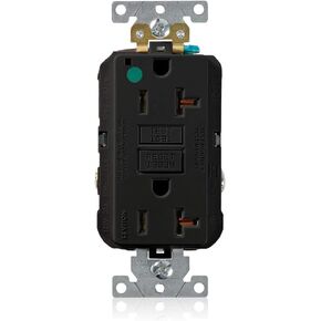 Leviton GFNT2-HGW 20A-125V Extra-Heavy Duty Hospital Grade Non-Tamper-Resistant Duplex Self-Test GFCI Receptacle, White, 20-Amp