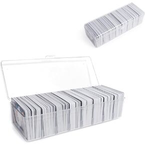 DAWNTREES 4 Pack Plastic Trading Card Storage Box,Small Transparent Playing Card Boxes,Box-Holds 70 Loose Cards,Fit for Toploader/Baseball Cards/Sports Cards and Other Standard Cards