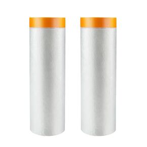 Pre-Adhesive Masking Film - 55inx65ft Rolls of Painted Paper, Plastic Painting Film for Automotive Painting Overlay (Masking Film: 4 Rolls)